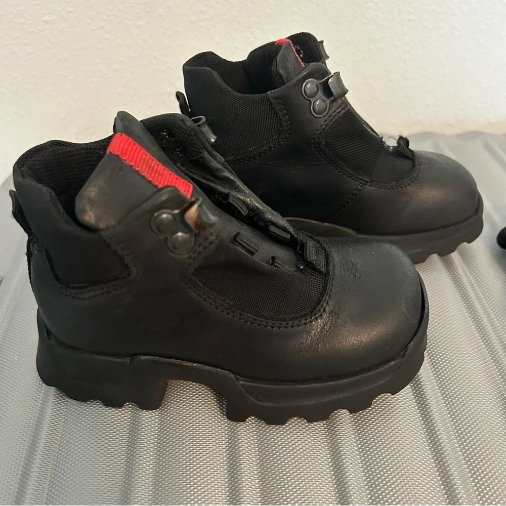 Kids leather black boots Made in‎ Italy lace up winter boots